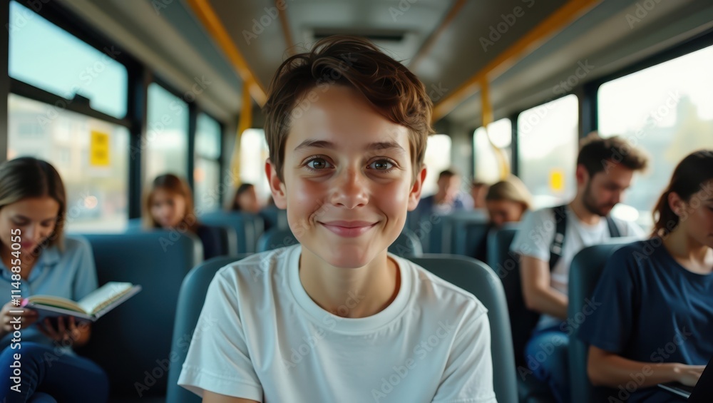Woman sat on a bus