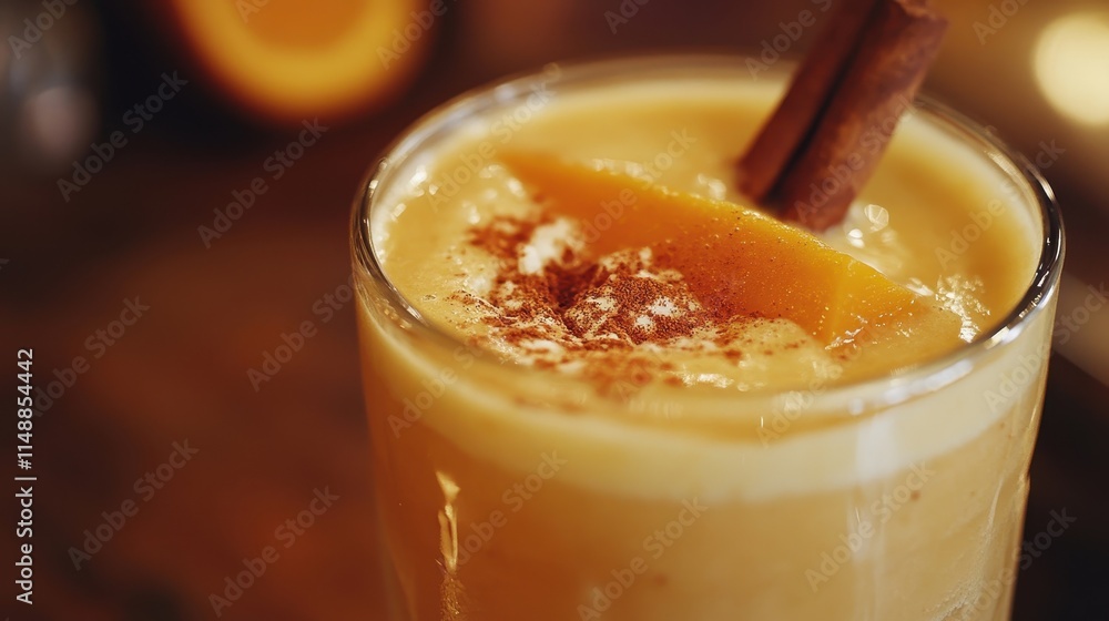 Creamy Orange Smoothie with Cinnamon Stick Garnish Creamy Orange Smoothie with Cinnamon Stick Garnish