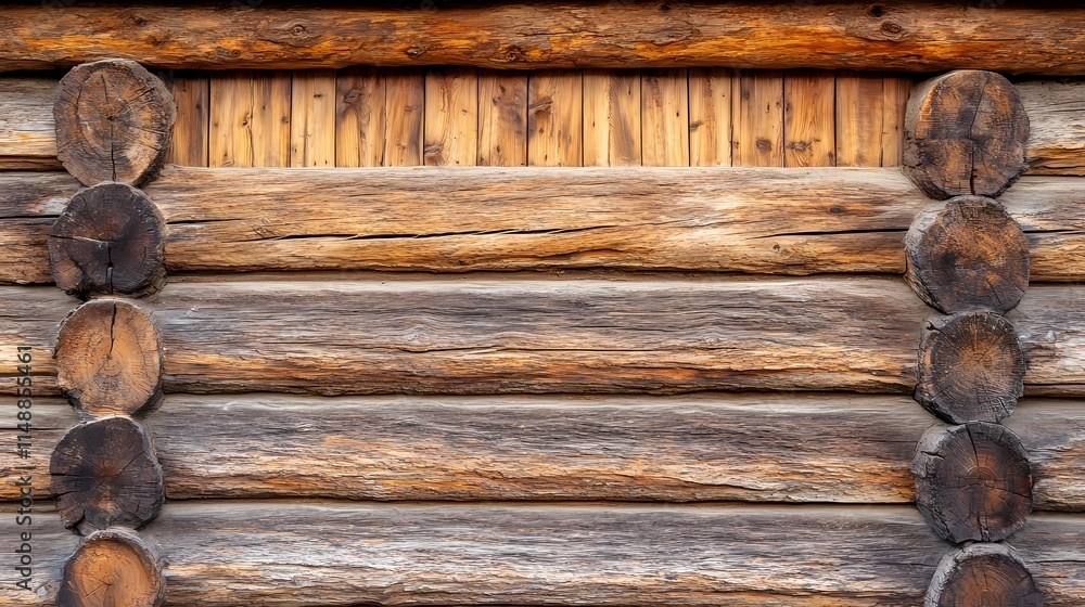 Log siding or clapboard building texture, showcasing the rustic charm of traditional architecture