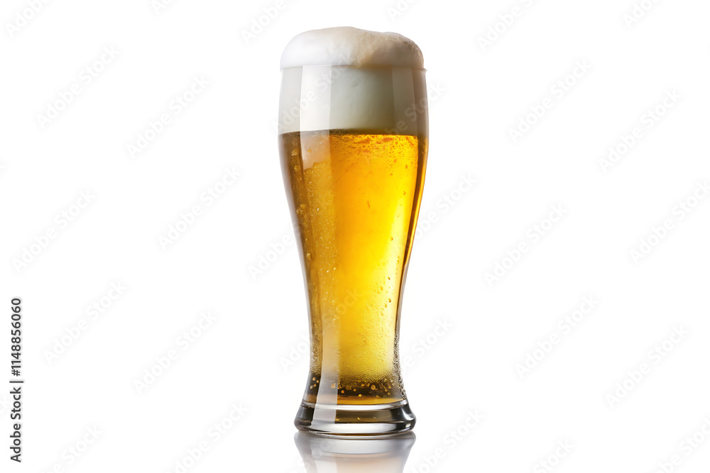 glass of beer isolated with white background glass of beer isolated with white background