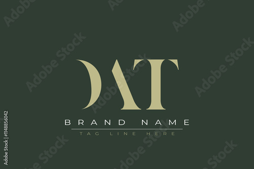 DAT abstract letter logo design. This logo is designed by three abstract letters. 