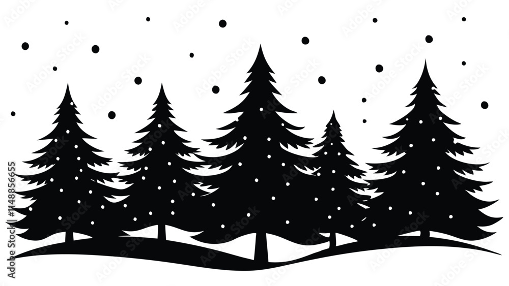 Obraz premium Winter Wonderland with Snow-Covered Trees and beauty of the forest during Christmas