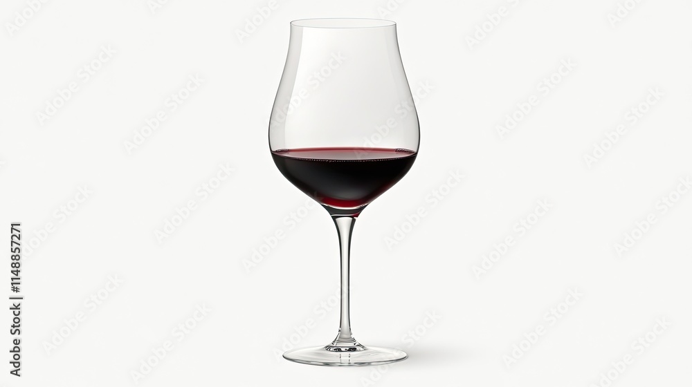 Elegant Red Wine Glass with Deep Garnet Liquid Isolated on Neutral Background, Perfect for Wine Enthusiasts and Culinary Art Photography Elegant Red Wine Glass with Deep Garnet Liquid Isolated on Neutral Background, Perfect for Wine Enthusiasts and Culinary Art Photography