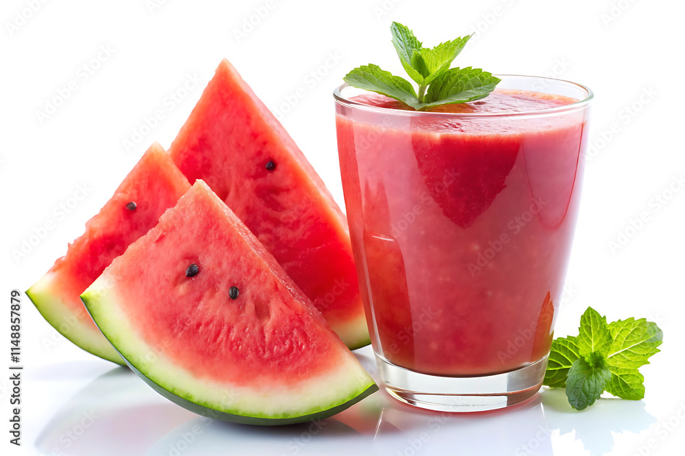 watermelon smoothie isolated on white watermelon smoothie isolated on white