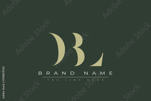 DBL abstract letter logo design. This logo is designed by three abstract letters.  photo