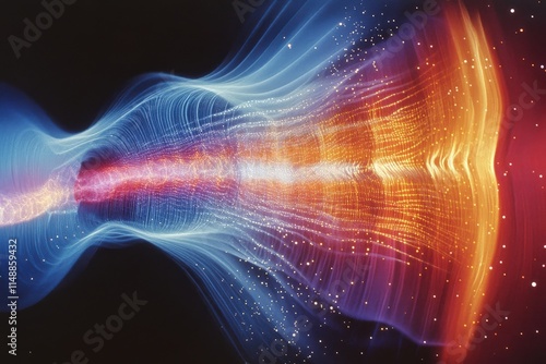 Wallpaper Mural A visualization of electromagnetic waves and energy patterns radiating in a colorful abstract design Torontodigital.ca