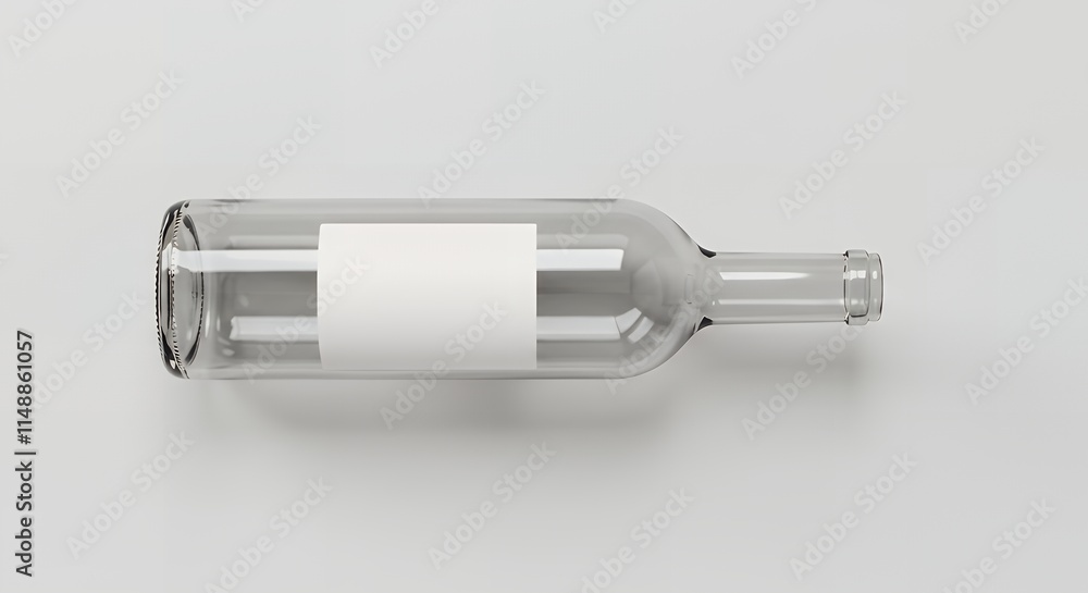 Flat lay of a blank wine bottle lying down. Flat lay of a blank wine bottle lying down.