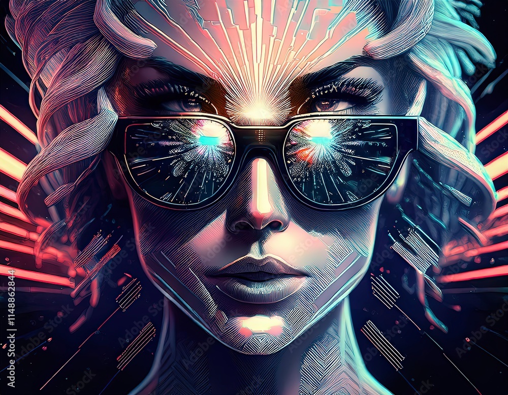 digital portrait. beautiful girl. digital illustration and manipulation