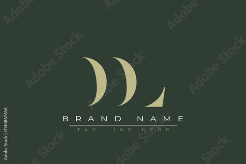 DDL abstract letter logo design. This logo is designed by three abstract letters.  photo