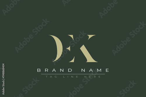 DEK abstract letter logo design. This logo is designed by three abstract letters. 