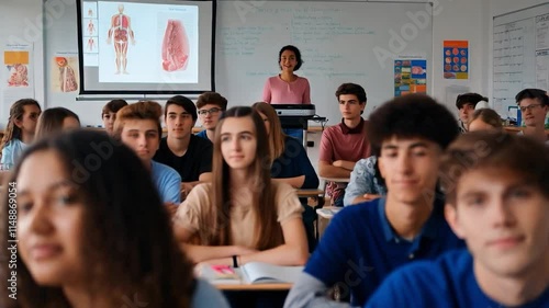 Classroom of Students During Human Body and Sexual Education Lesson