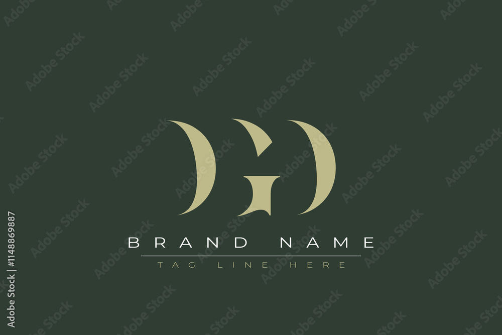 Obraz premium DGD abstract letter logo design. This logo is designed by three abstract letters. 