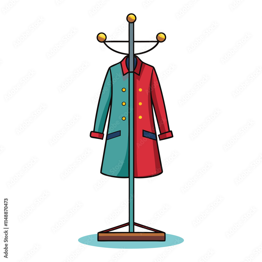 Obraz premium Customizable Coat Rack Vector Illustration