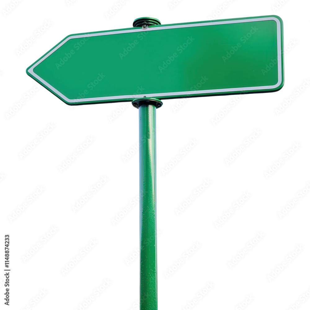A green street sign pointing to the right A green street sign pointing to the right