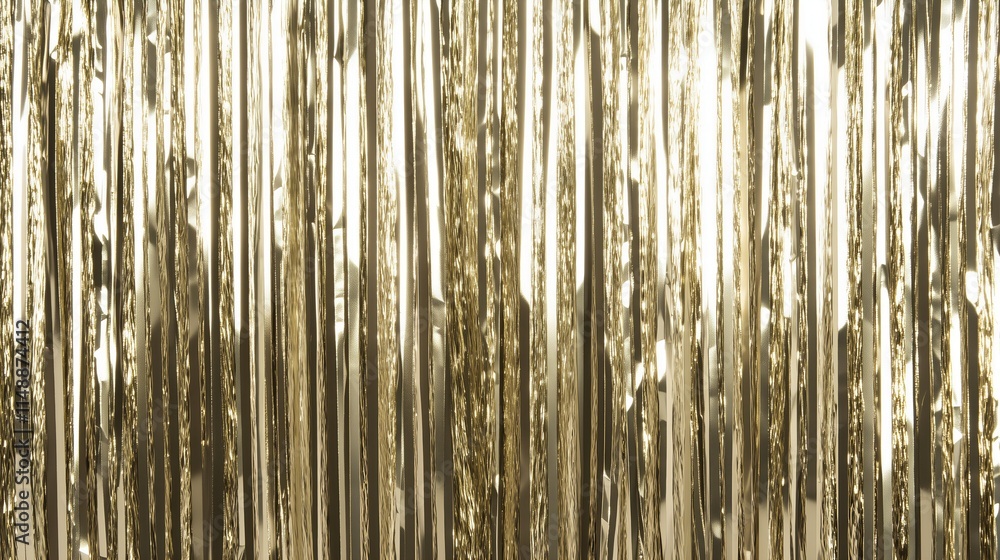 golden foil tinsel fringe party festive background for New Year golden foil tinsel fringe party festive background for New Year
