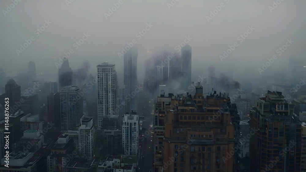 Obraz premium city skyline at sunset