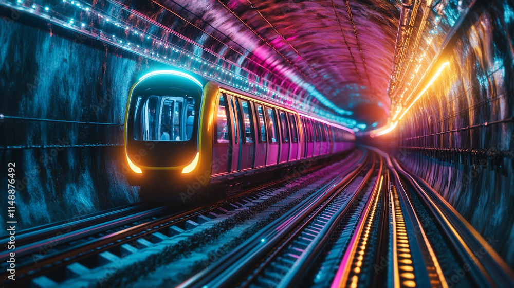 A mesmerizing 3D illustration of abstract flight through a retro neon hyper-warp space tunnel, evoking the chaos of blurred motion, infinite possibilities, and dynamic contrasts in a surreal, futurist A mesmerizing 3D illustration of abstract flight through a retro neon hyper-warp space tunnel, evoking the chaos of blurred motion, infinite possibilities, and dynamic contrasts in a surreal, futurist