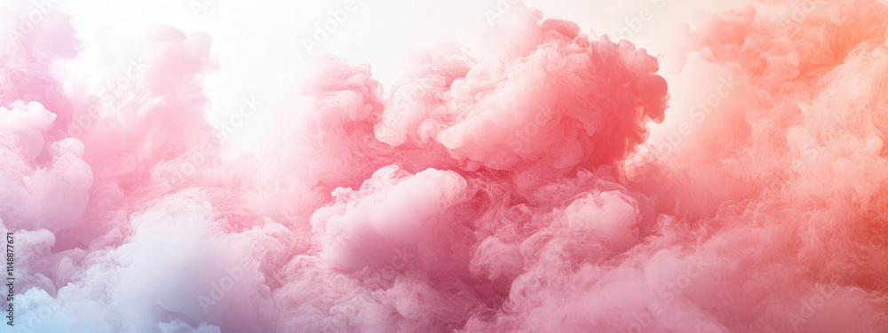 Fototapeta premium Pastel pink gradient fading to white, soft and minimal for text overlay