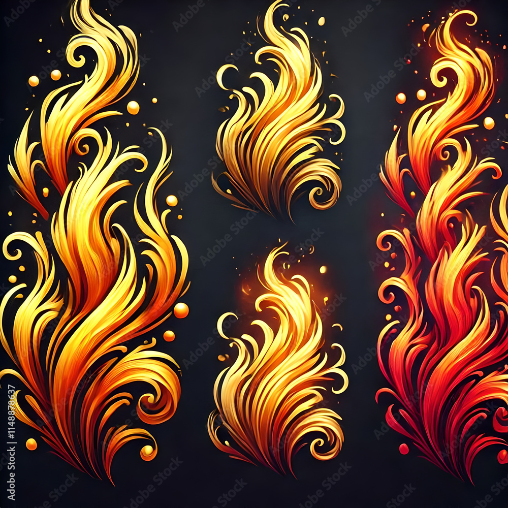 Fototapeta premium Vibrant fire boundless intensity and warmth