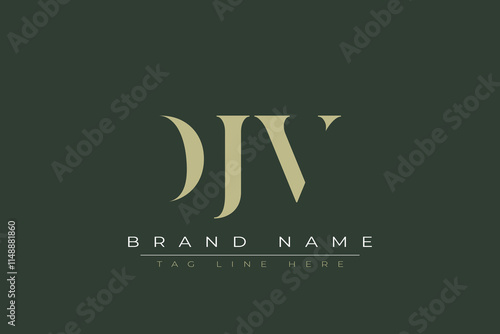 DJV abstract letter logo design. This logo is designed by three abstract letters. 