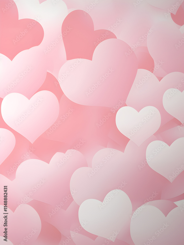 Abstract background with pink hearts Abstract background with pink hearts