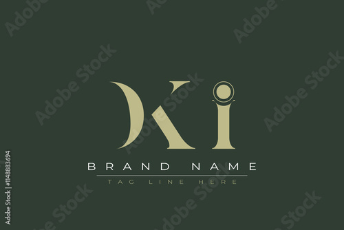 DKI abstract letter logo design. This logo is designed by three abstract letters. 