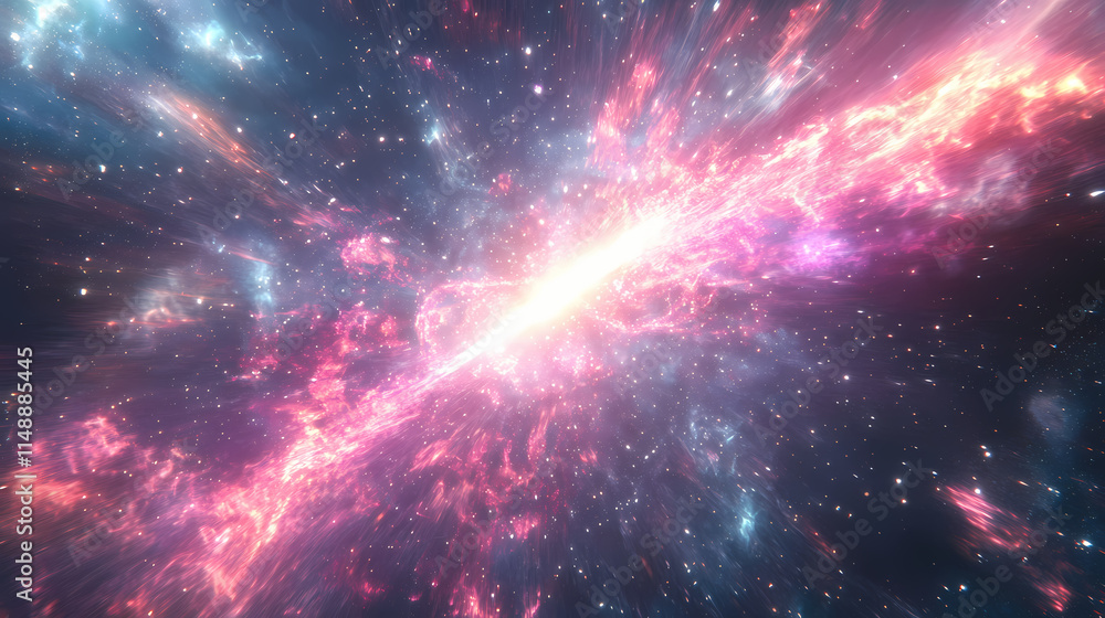 custom made wallpaper toronto digitalVivid image of a quasar radiating energy at the heart of a distant galaxy, quasar, galaxy, astronomical, marvel, energy. Quasar. Illustration