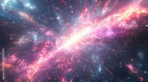 Wallpaper Mural Vivid image of a quasar radiating energy at the heart of a distant galaxy, quasar, galaxy, astronomical, marvel, energy. Quasar. Illustration Torontodigital.ca
