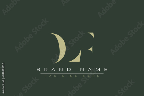 DLF abstract letter logo design. This logo is designed by three abstract letters.  photo