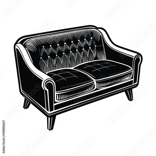 Simple Couch Silhouette Vector Illustration