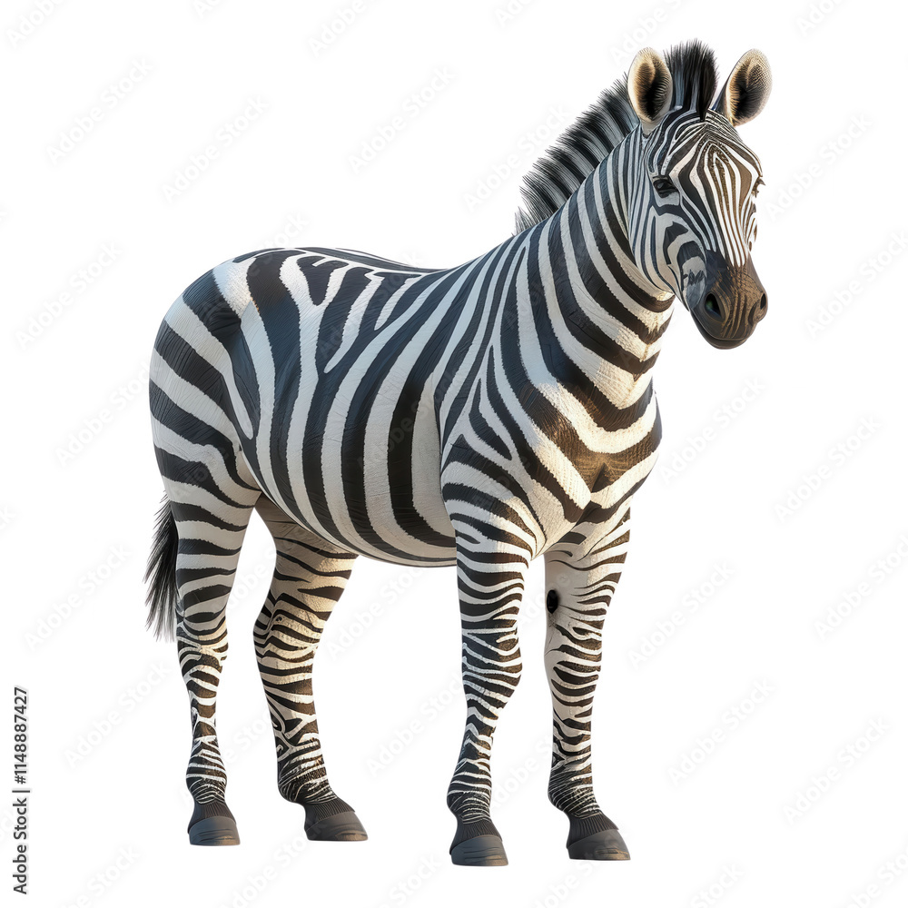 A zebra standing in front of a white background A zebra standing in front of a white background