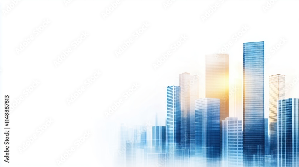 Urban Skyline: A Digital Illustration of a Modern Cityscape with Skyscrapers Reaching Towards the Sky. Urban Skyline: A Digital Illustration of a Modern Cityscape with Skyscrapers Reaching Towards the Sky.