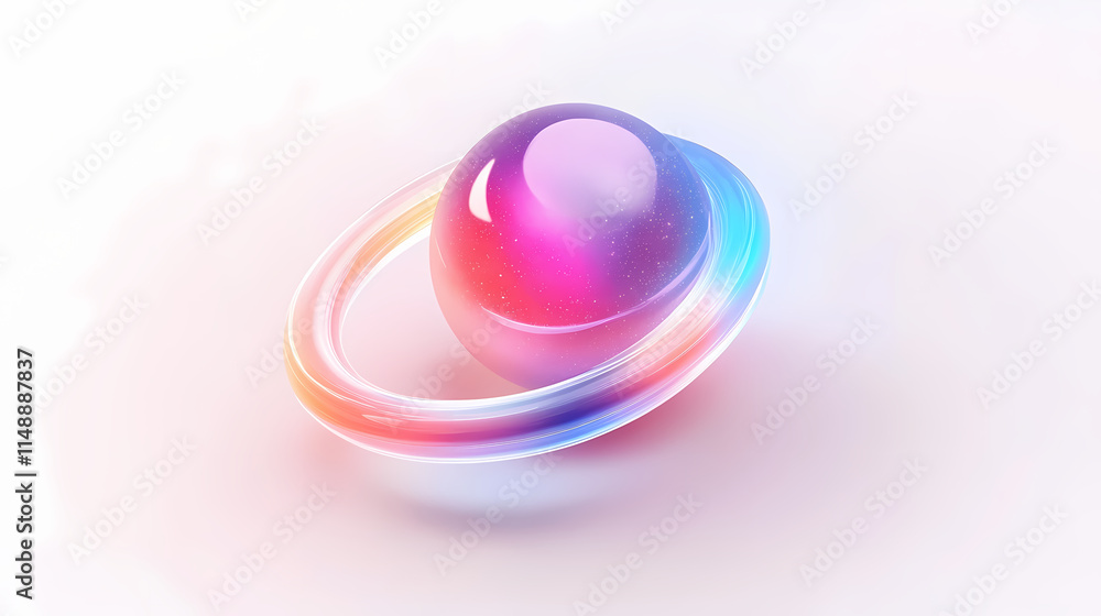 Obraz premium Quasar 3d minimalist cute isometric icon on a white background. Quasar. Illustration