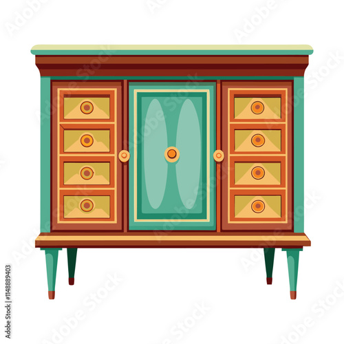 Customizable Credenza Vector Illustration