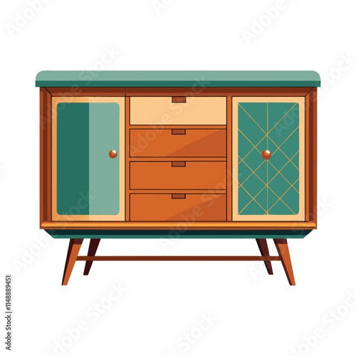 Customizable Credenza Vector Illustration