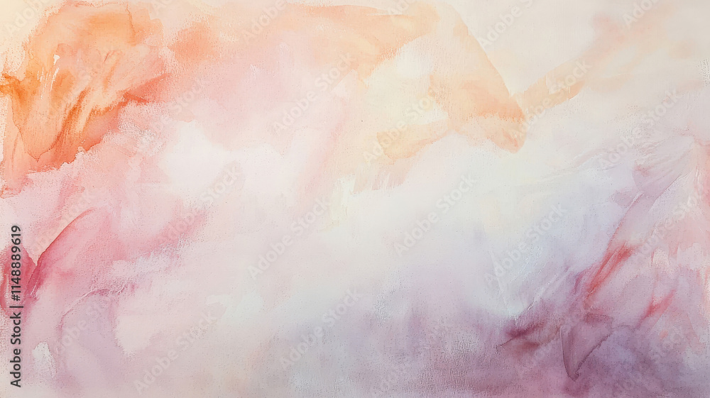 Fototapeta premium A soft watercolor texture with pastel gradients and gentle glowing highlights, blending seamlessly to create a dreamy and artistic background, perfect for creative and elegant designs.
