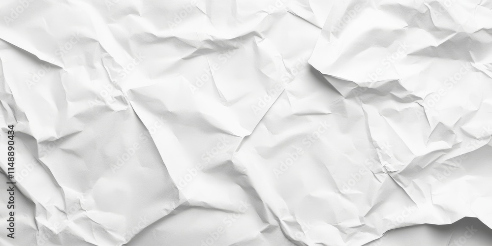 Obraz premium Wrinkled White Paper Surface with Subtle Shadows and Clean Texture