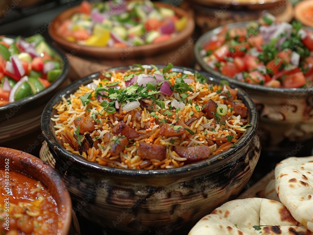 Delicious Pakistani Cuisine Biryani Karahi Naan Bread Delicious Pakistani Cuisine Biryani Karahi Naan Bread