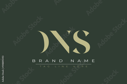 DNS abstract letter logo design. This logo is designed by three abstract letters. 