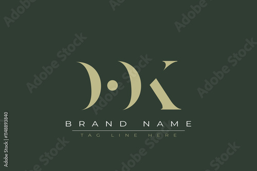 DOK abstract letter logo design. This logo is designed by three abstract letters. 