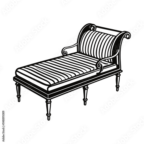 Simple Daybed Silhouette Vector Illustration