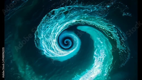 Abstract Swirling Blue Water Texture with Light Effects and Depth