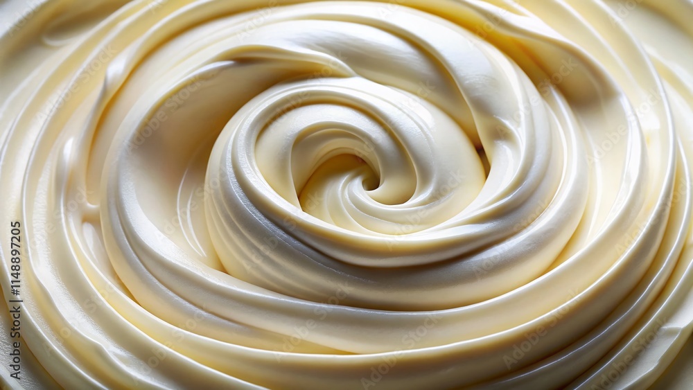 Creamy Yogurt Texture: Close-Up Aerial Rotation Shot Creamy Yogurt Texture: Close-Up Aerial Rotation Shot