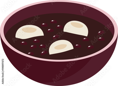 Oshiruko- sweet red bean soup is a Japanese New Year's dessert.