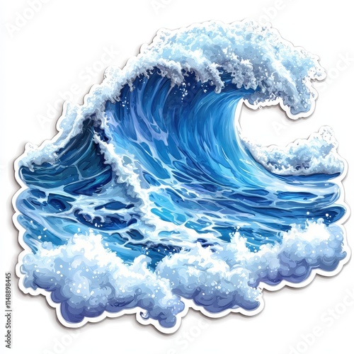 Captivating crest of ocean waves sticker