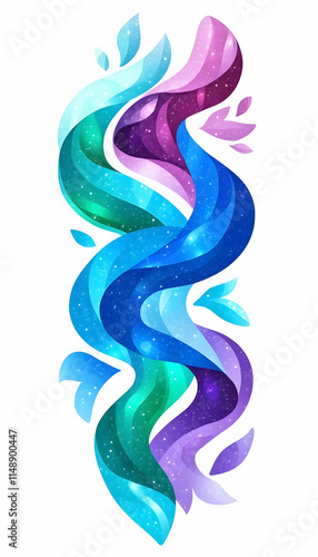 Abstract swirling cosmic design, vibrant galaxy texture, white background, for website banners. Generative AI