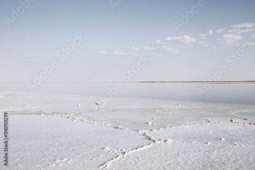 astrakhan region, russia, landscapes salt lake baskunchak, bogdinsko-baskunchaksky reserve