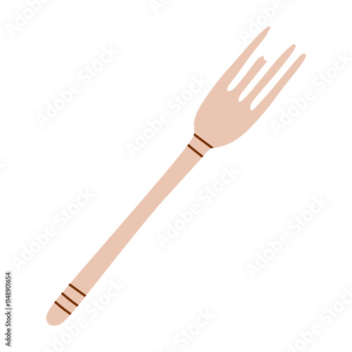 Plastic fork, spoon. Disposable utensil, flatware waste. Single-use kitchen cutlery, dining item. Biodegradable recycled clean picnic tableware. Flat vector illustration isolated on white background