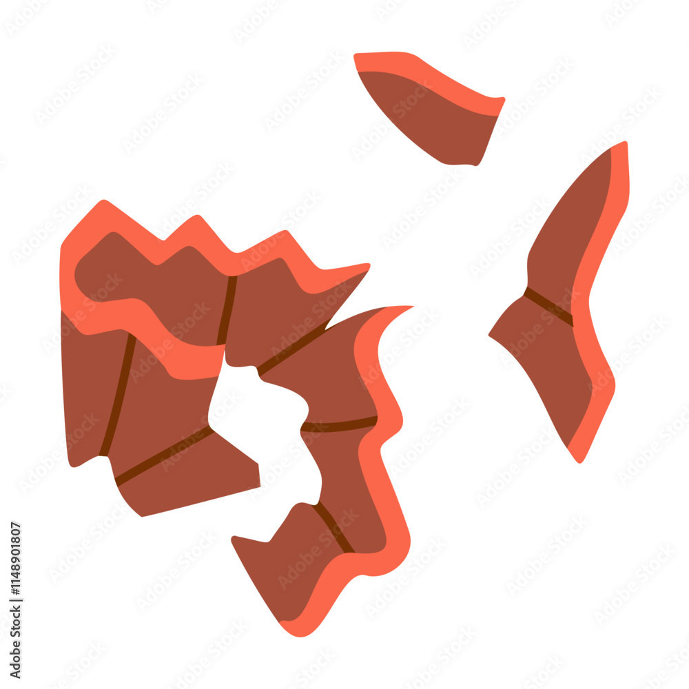 Pencil shavings illustration. red  pencil, isolated on white background.