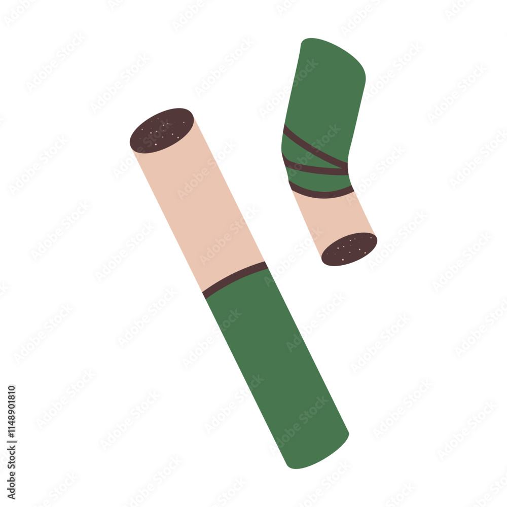 Cigarette butt. Set of trash, dirt and garbage. Cartoon flat illustration. Bad harmful habit of smoking. Small object Cigarette butt. Set of trash, dirt and garbage. Cartoon flat illustration. Bad harmful habit of smoking. Small object